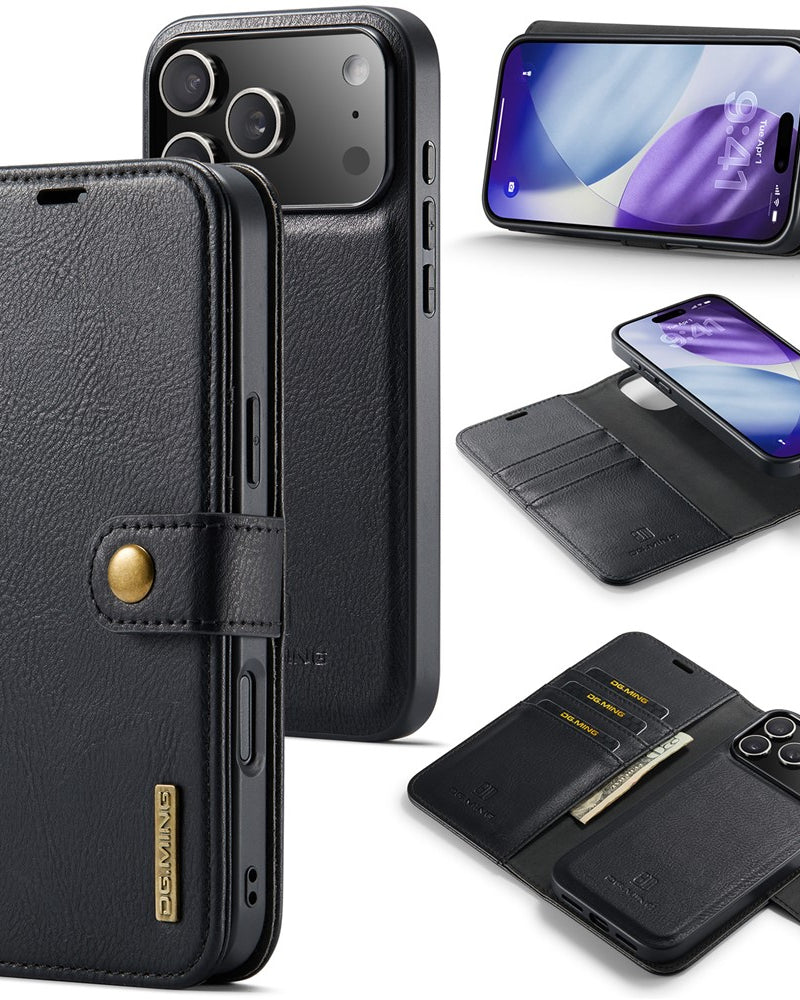 Two-In-One Wallet Style Premium Leather Luxury Flip Cover iPhone cover – JustAndBest India