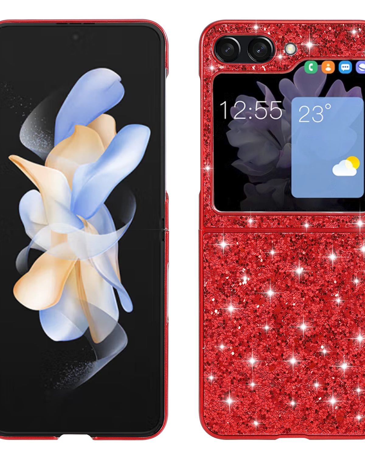 red glitter z flip 5 cover