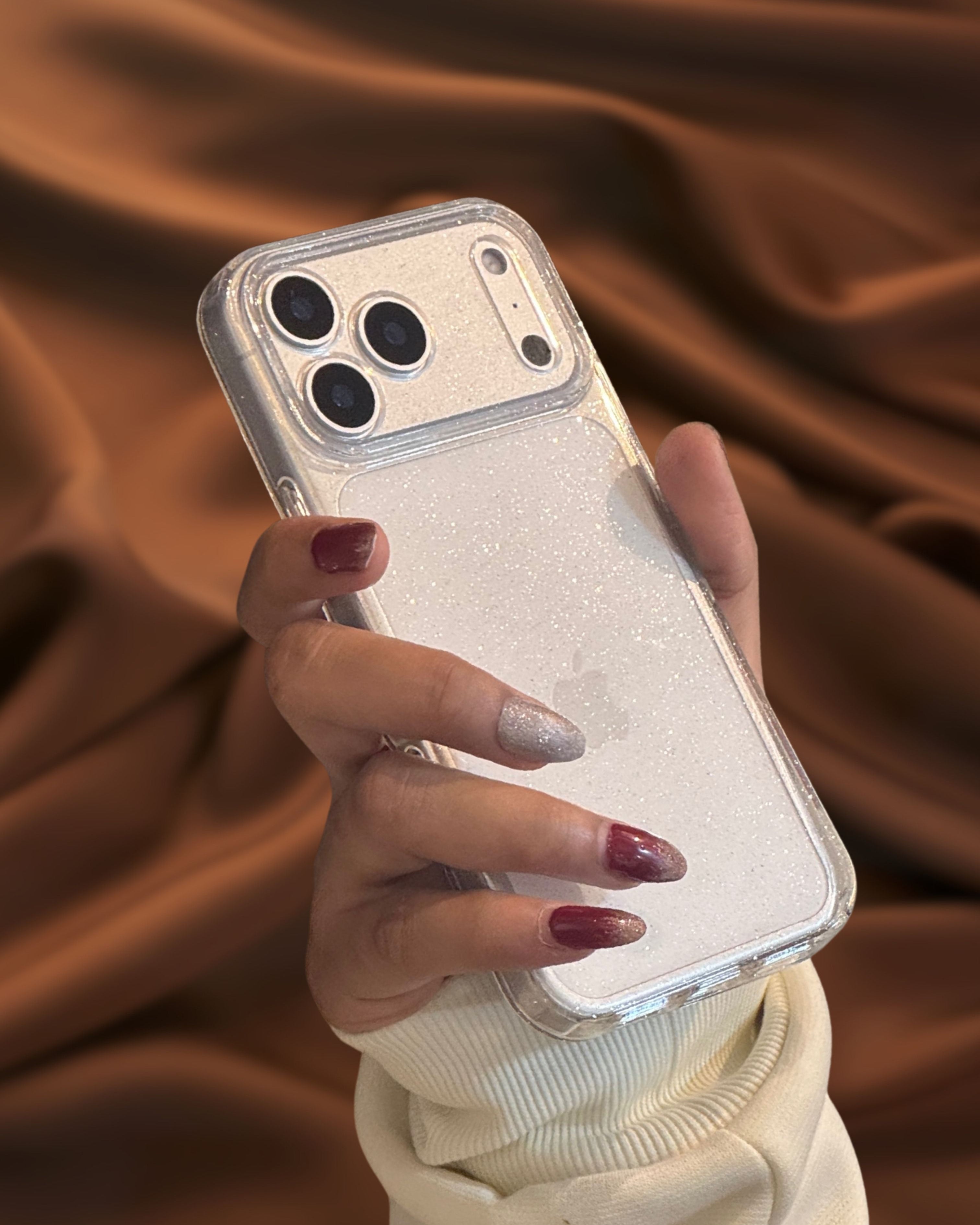 Elegant Glitter Transparent Cover iPhone cover – JustAndBest India
