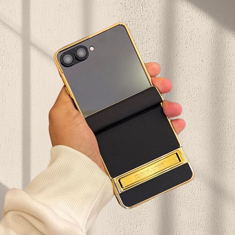 Premium Leather Kickstand Luxury Cover(with Front Glass) – phone accessory by JustAndBest India