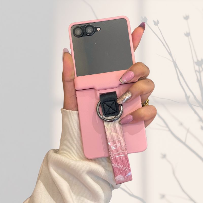 Samsung Galaxy Z Flip 7 Pink Matte Strap Cover() | Slim Matte Cover