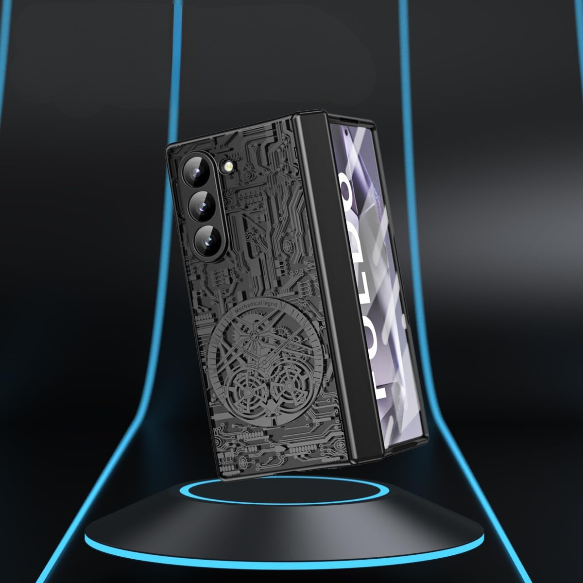 Samsung Galaxy Z Fold 6 Electroplated Circuit Transparent Cover (and H - protective case detail