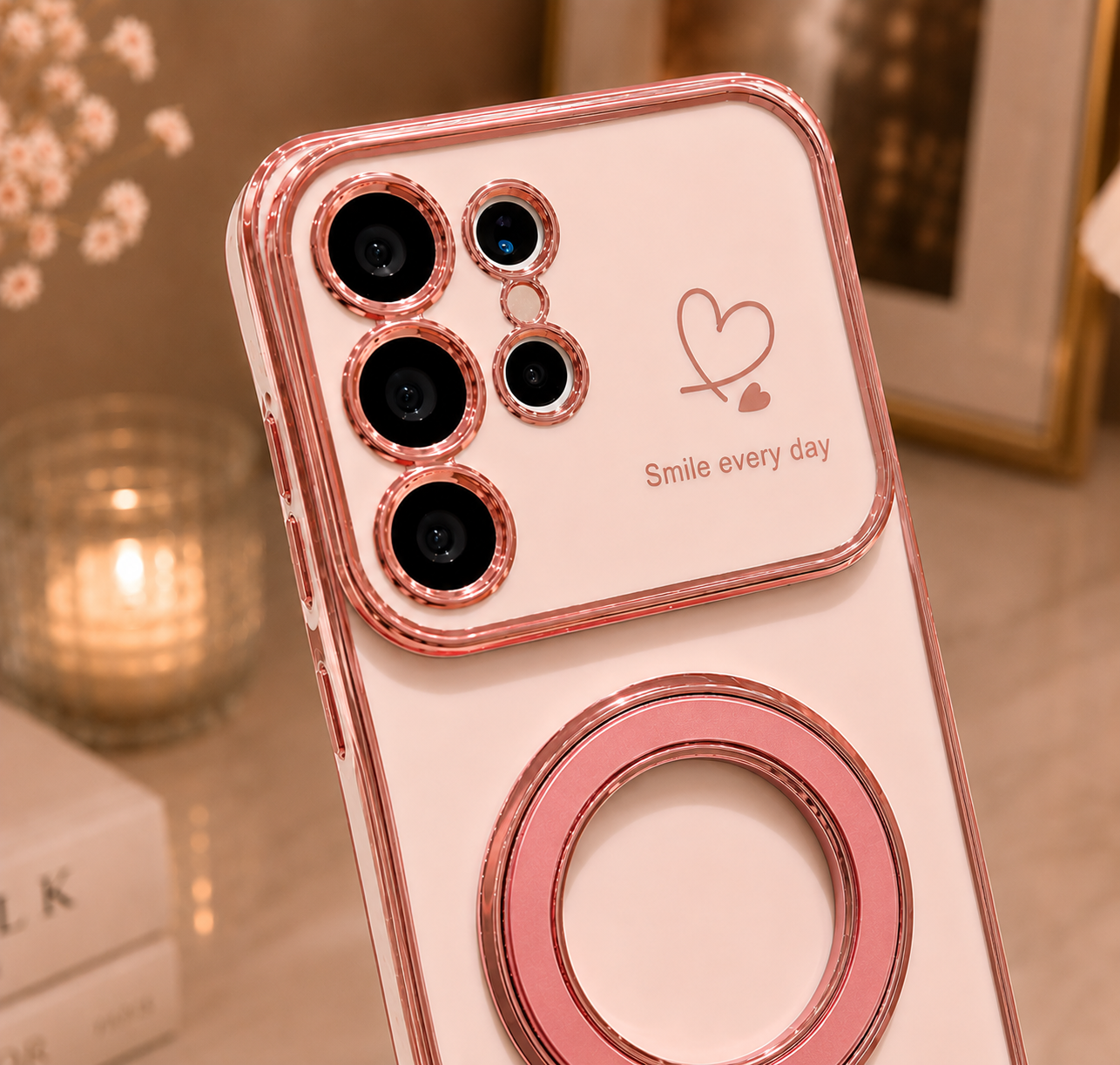 Samsung Galaxy S26 Blush Glow Ring Stand Cover - phone case