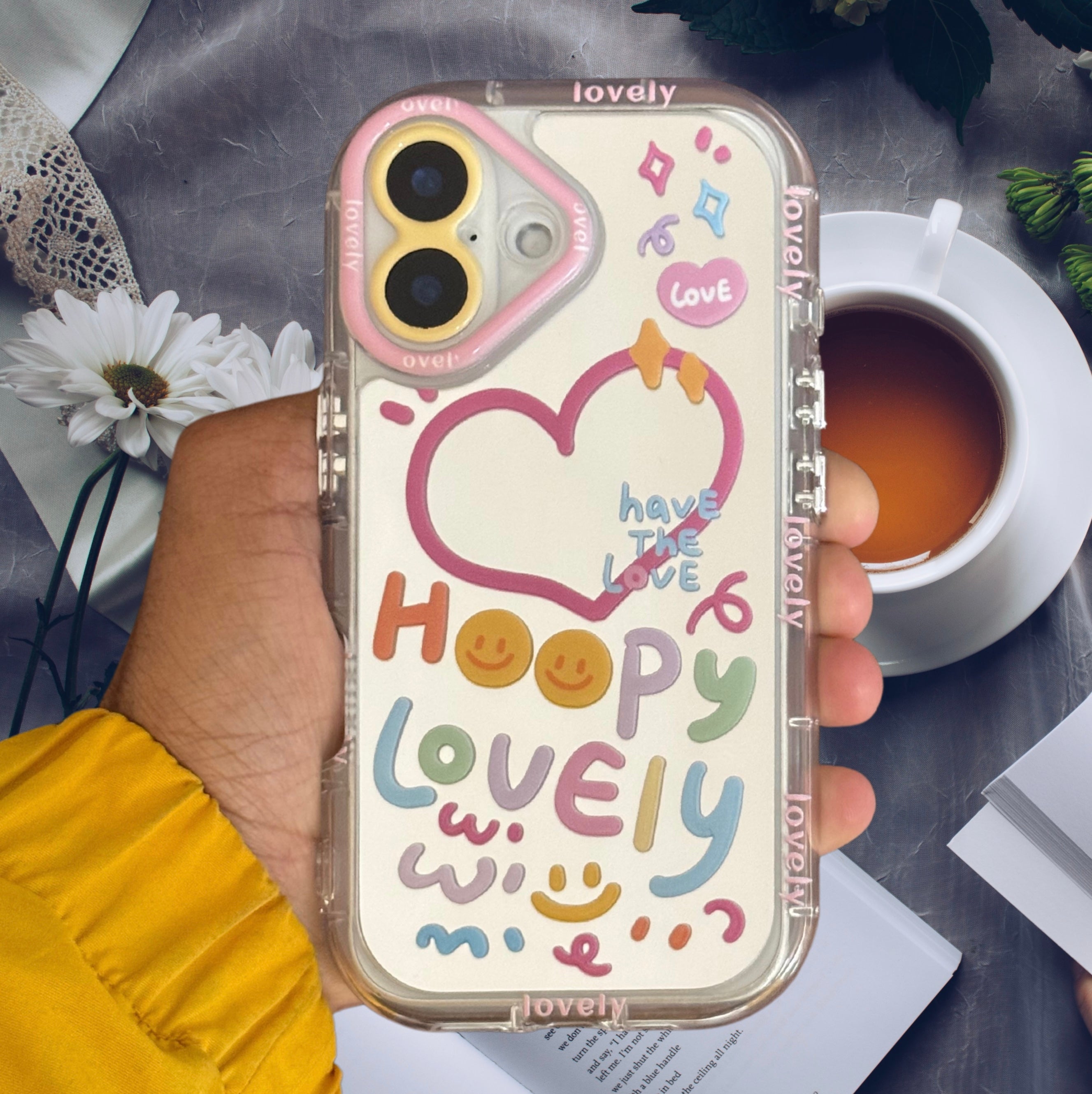 Cute Happy Heart Mirror Cover iPhone cover – JustAndBest India