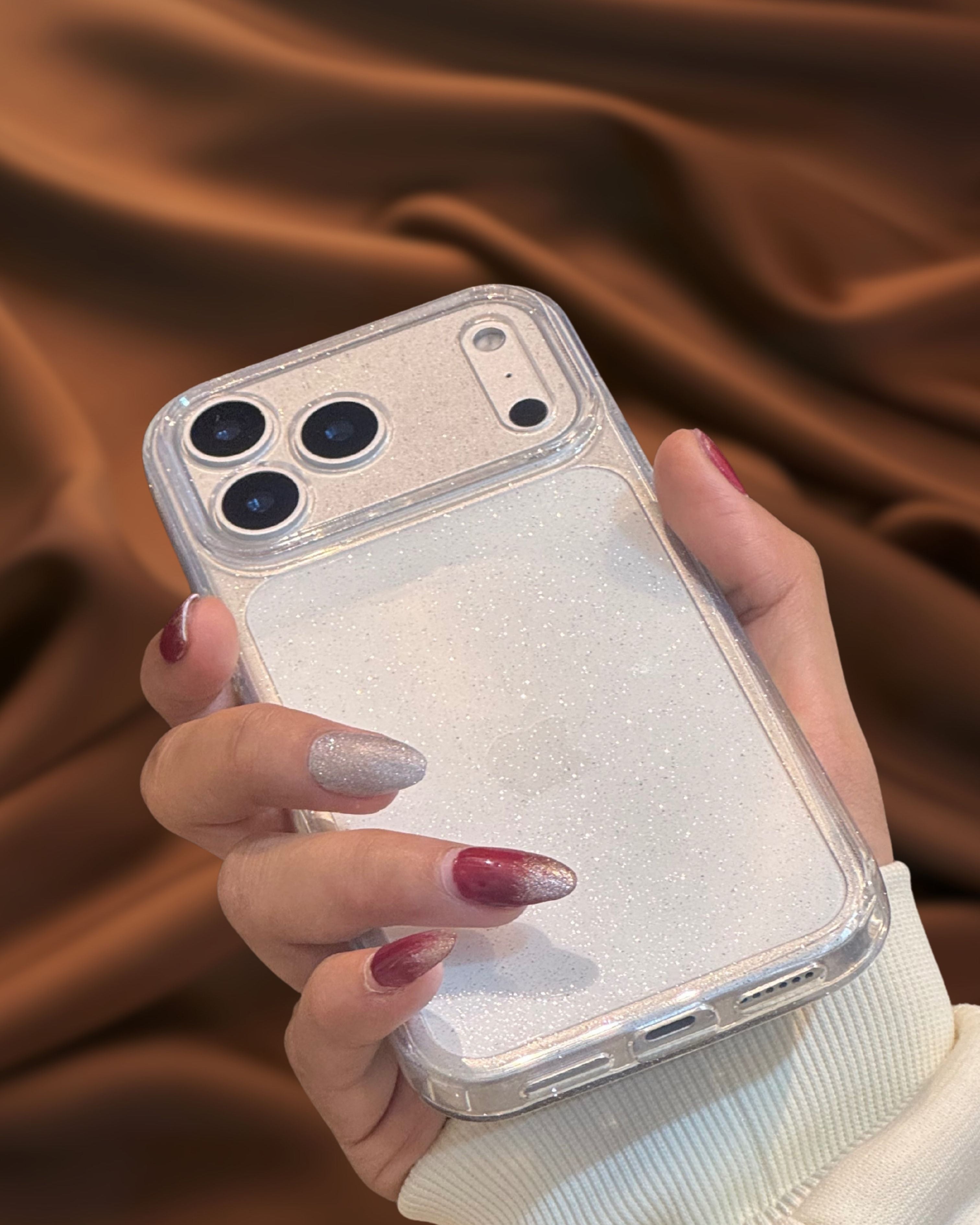 Elegant Glitter Transparent Cover iPhone cover – JustAndBest India