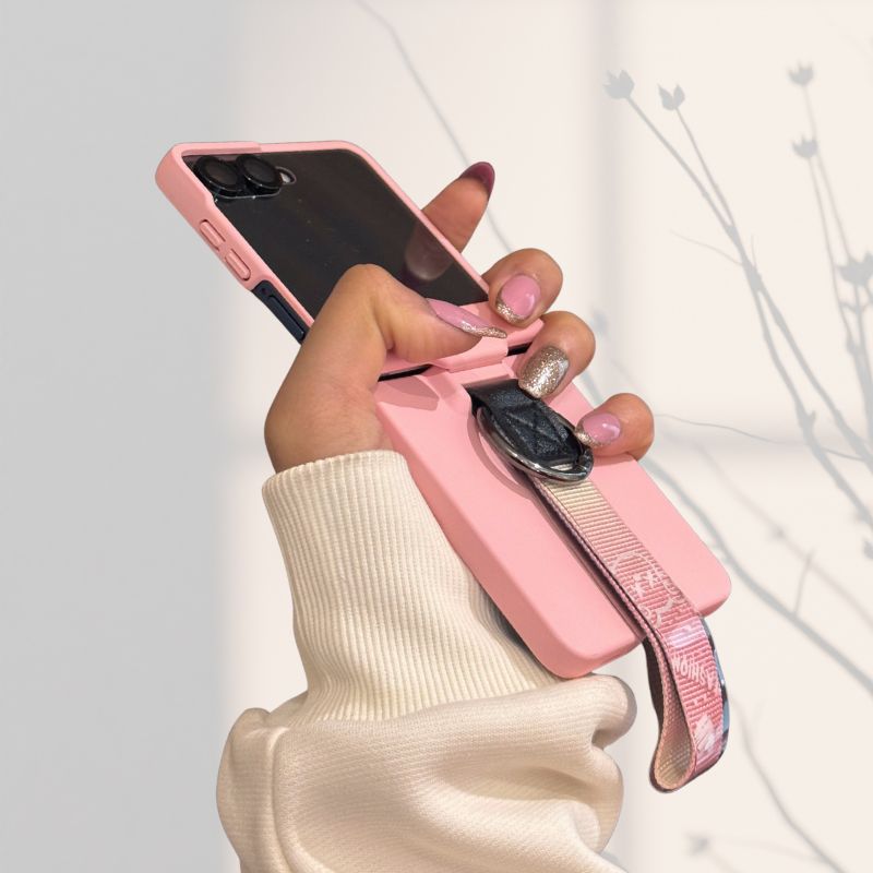 Samsung Galaxy Z Flip 7 Pink Matte Strap Cover() - protective case detail