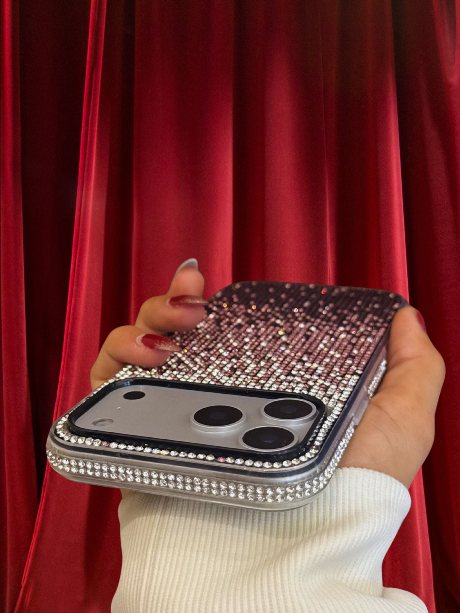 iPhone 17 Series Bling Gradient Rhinestones Cover - lifestyle