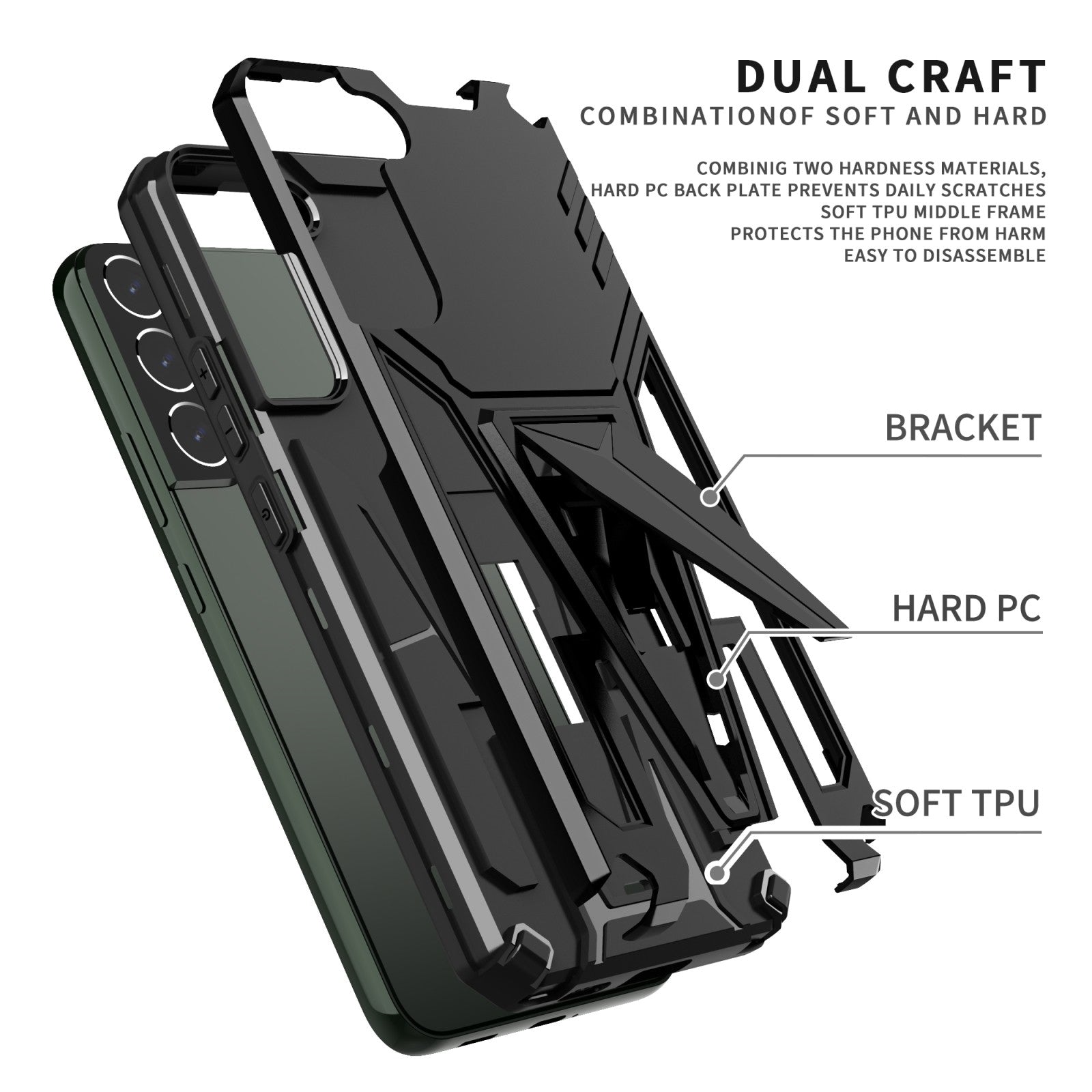 Jet Black Dual Layer Premium Armour Case iPhone cover – JustAndBest India