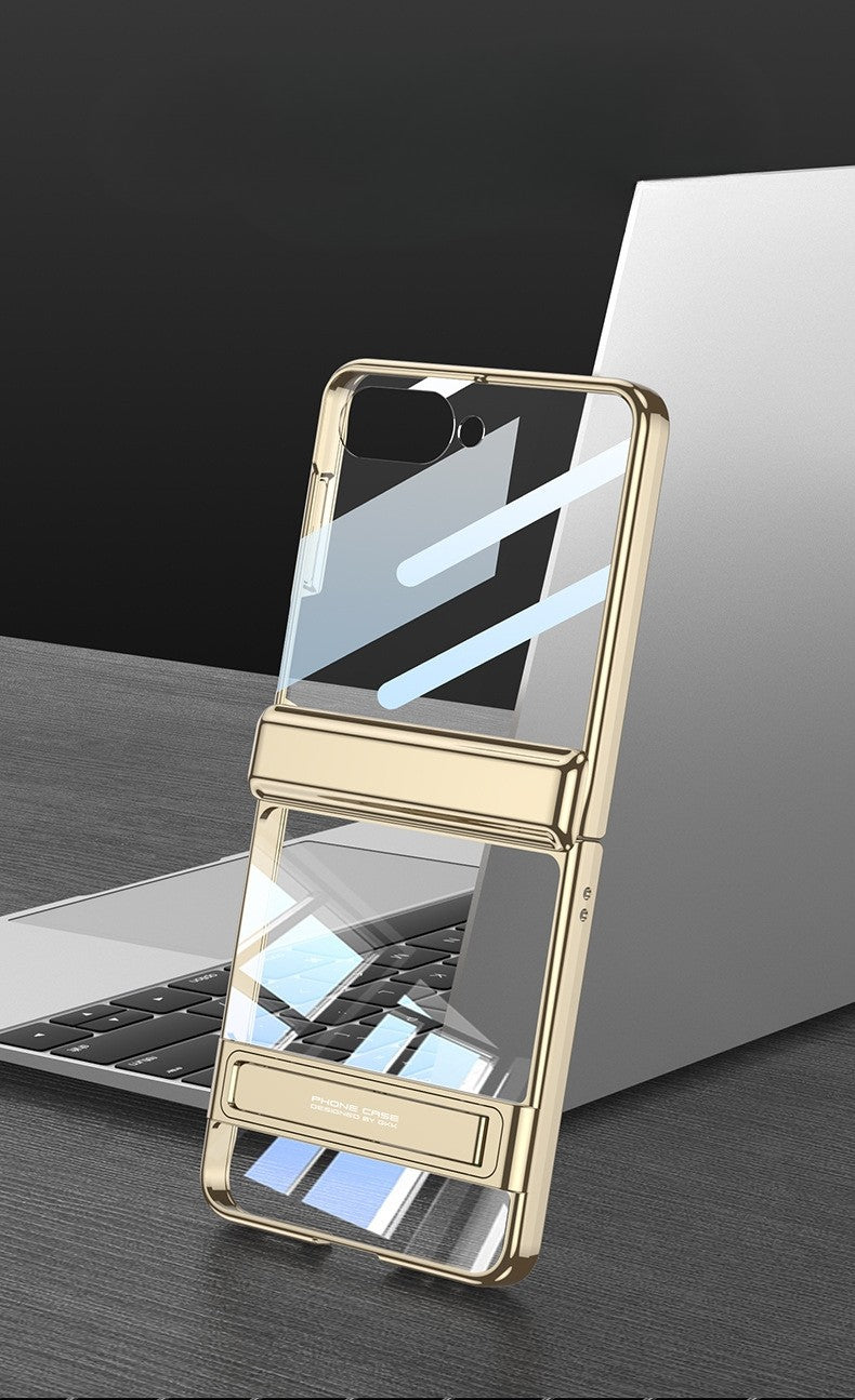 Samsung Galaxy Z Flip 7 Gold Electroplated Stand Cover() - protective case detail