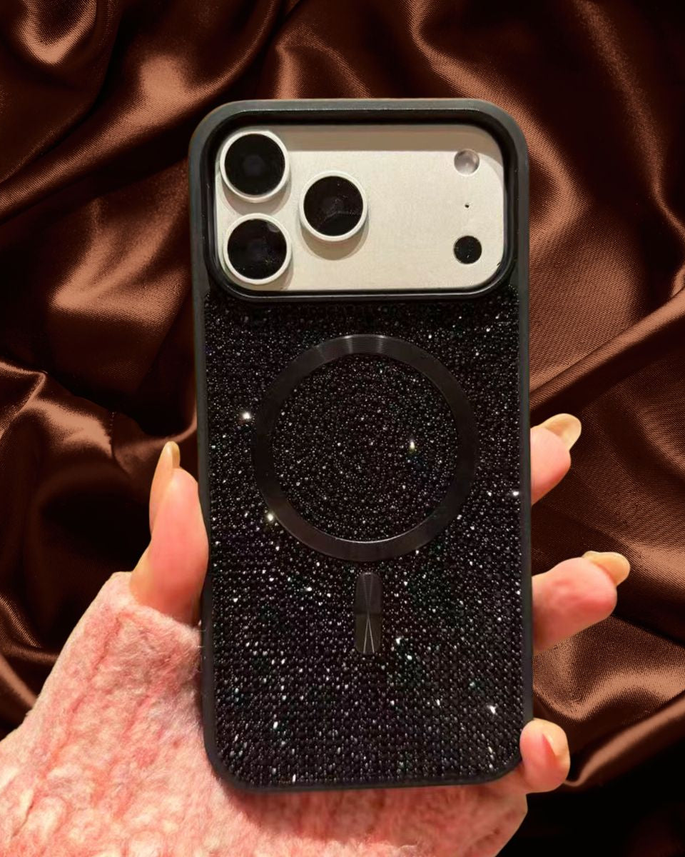 Onyx Black Diamond Rhinestones Luxury Cover iPhone cover – JustAndBest India