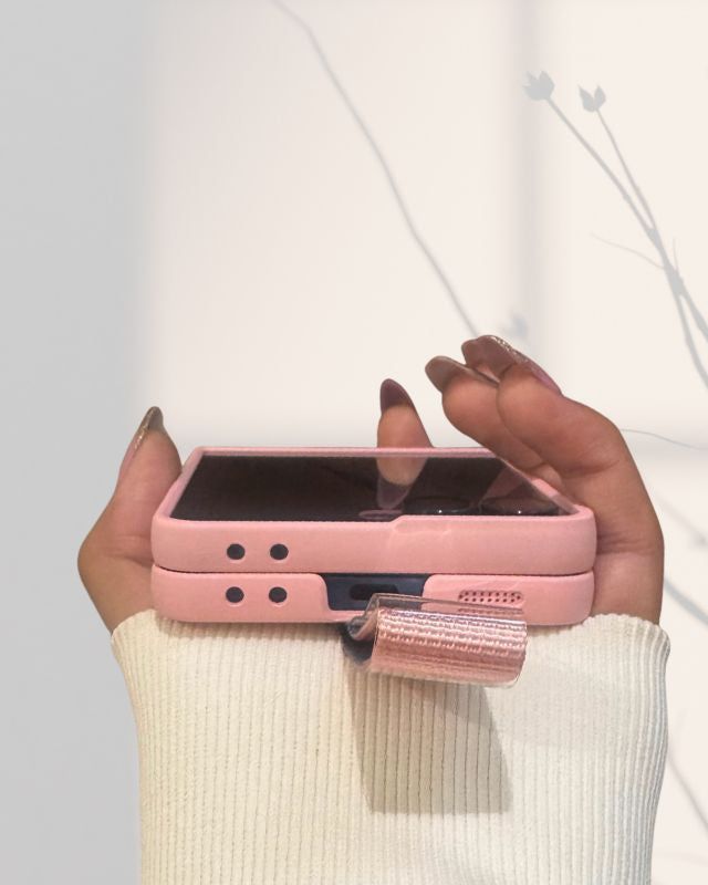 Pink Matte Strap Cover(with Front Glass) iPhone cover – JustAndBest India