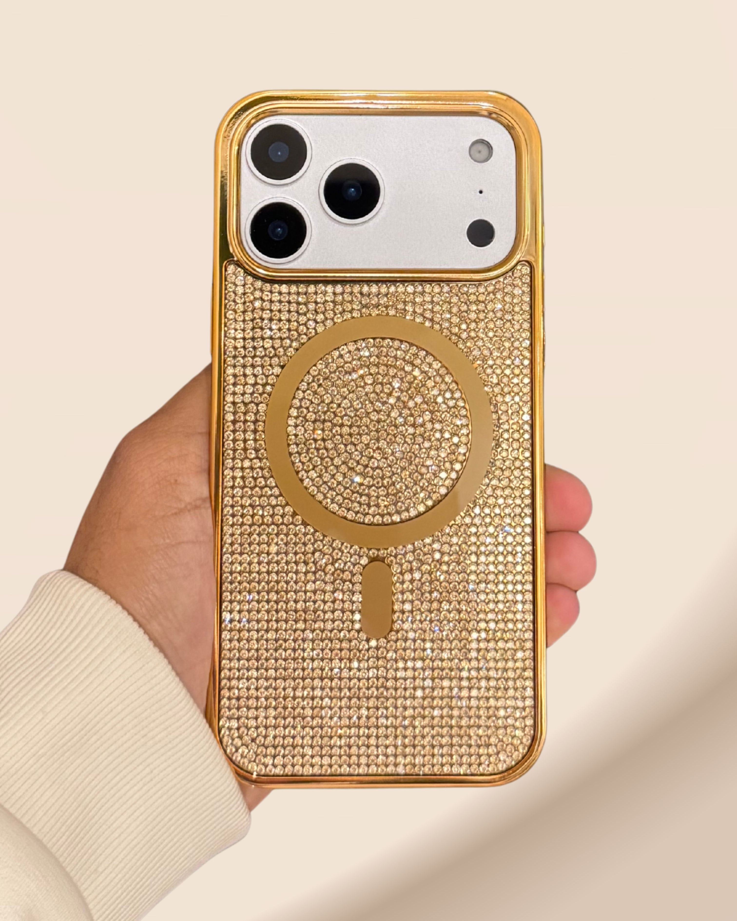 Royal Gold Diamond Rhinestones Luxury Cover iPhone cover – JustAndBest India