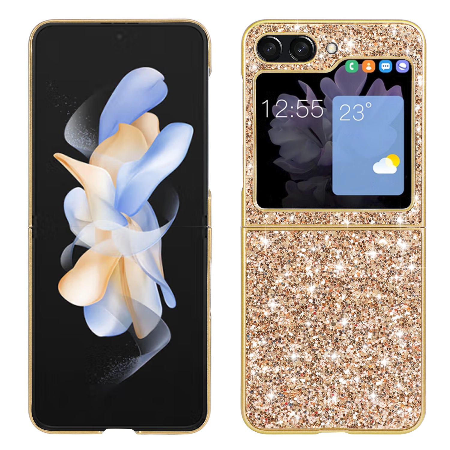 Samsung Galaxy Z Flip 5 Bling Glitter Sequin Cover - lifestyle