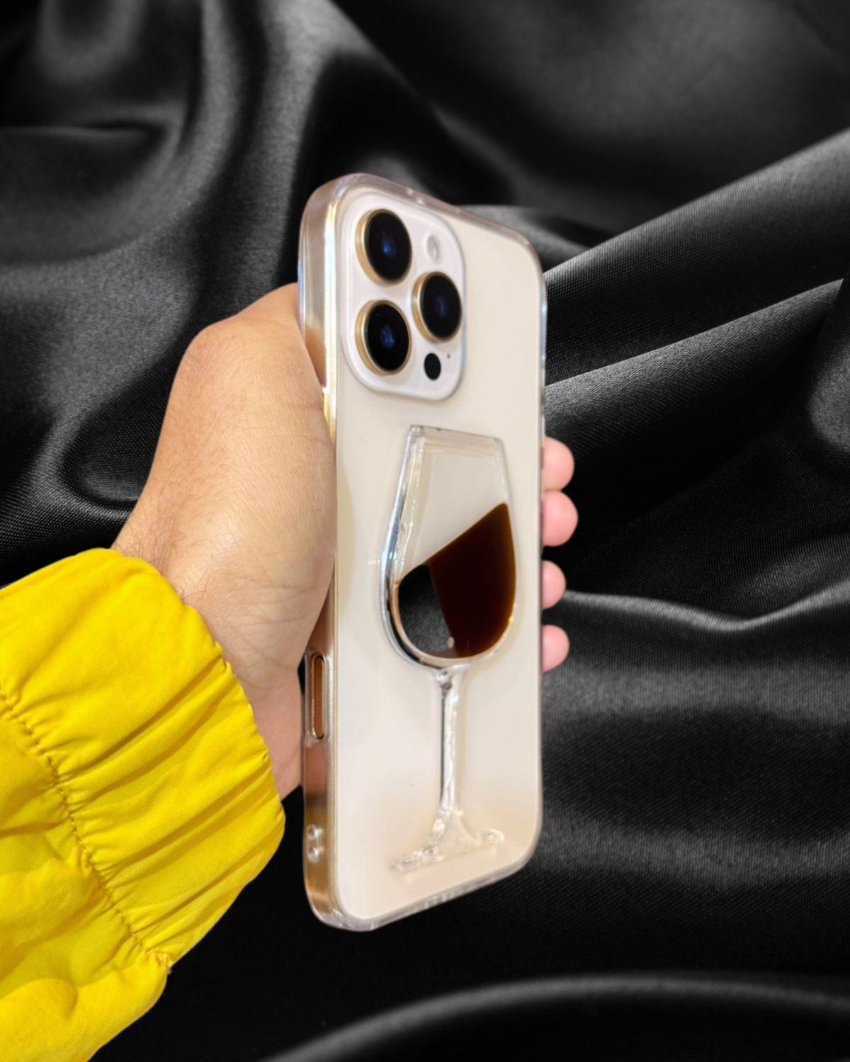 iPhone 16 Series Classy Wine Glass Transparent Cover - colour options