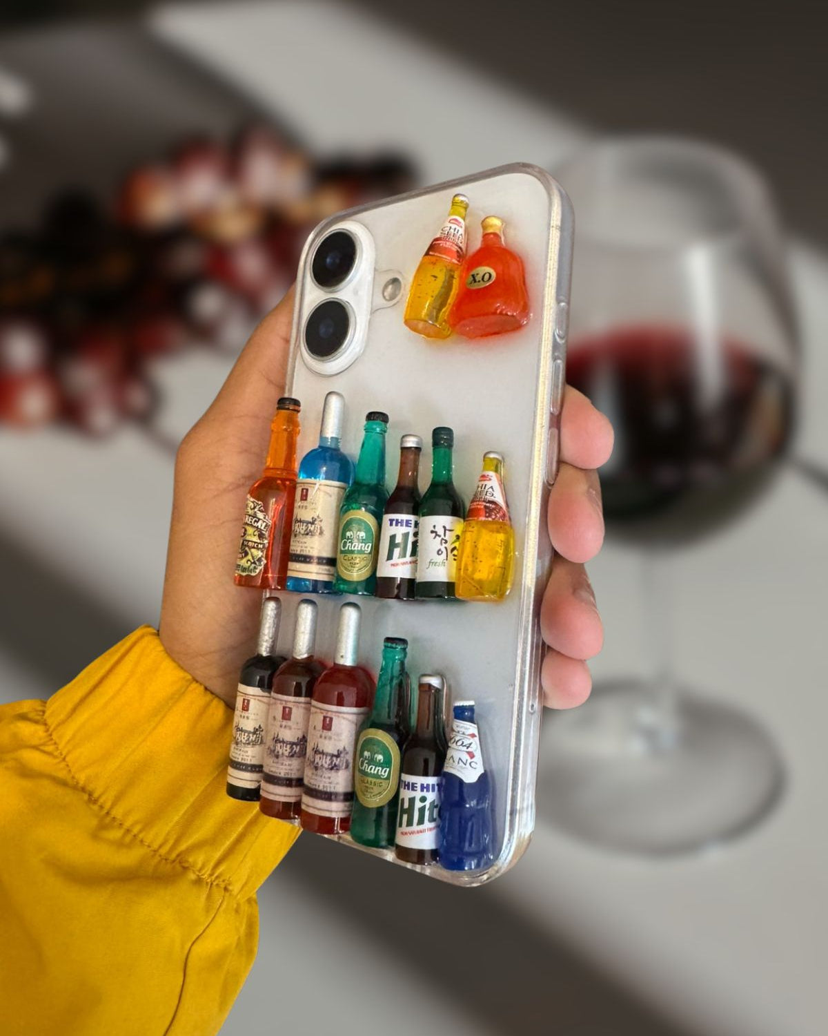 iPhone 16 Series 3D Wine Bottles Transparent Cover - slim profile