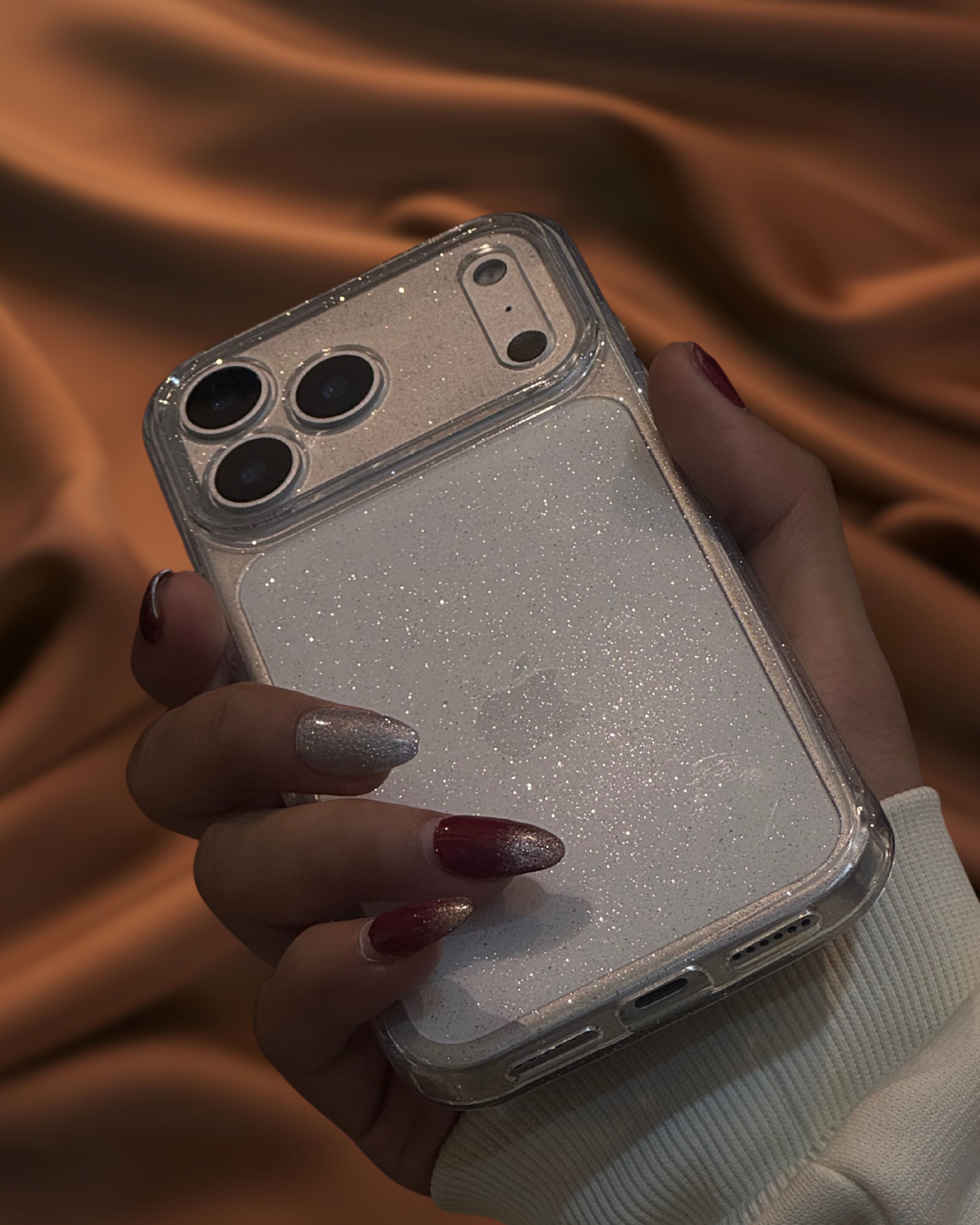 Elegant Glitter Transparent Cover iPhone cover – JustAndBest India