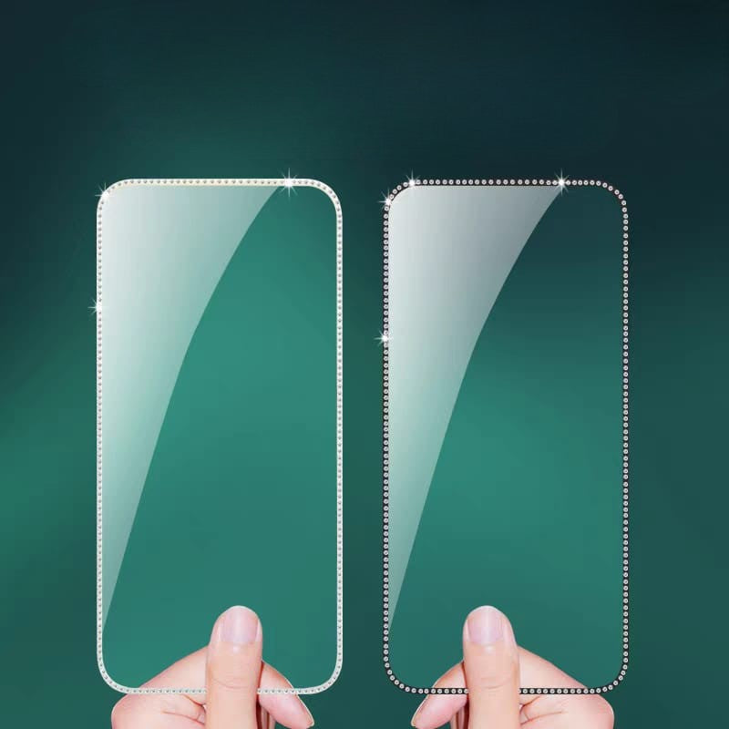 iPhone 16 Diamond Rhinestones Tempered Glass - case features