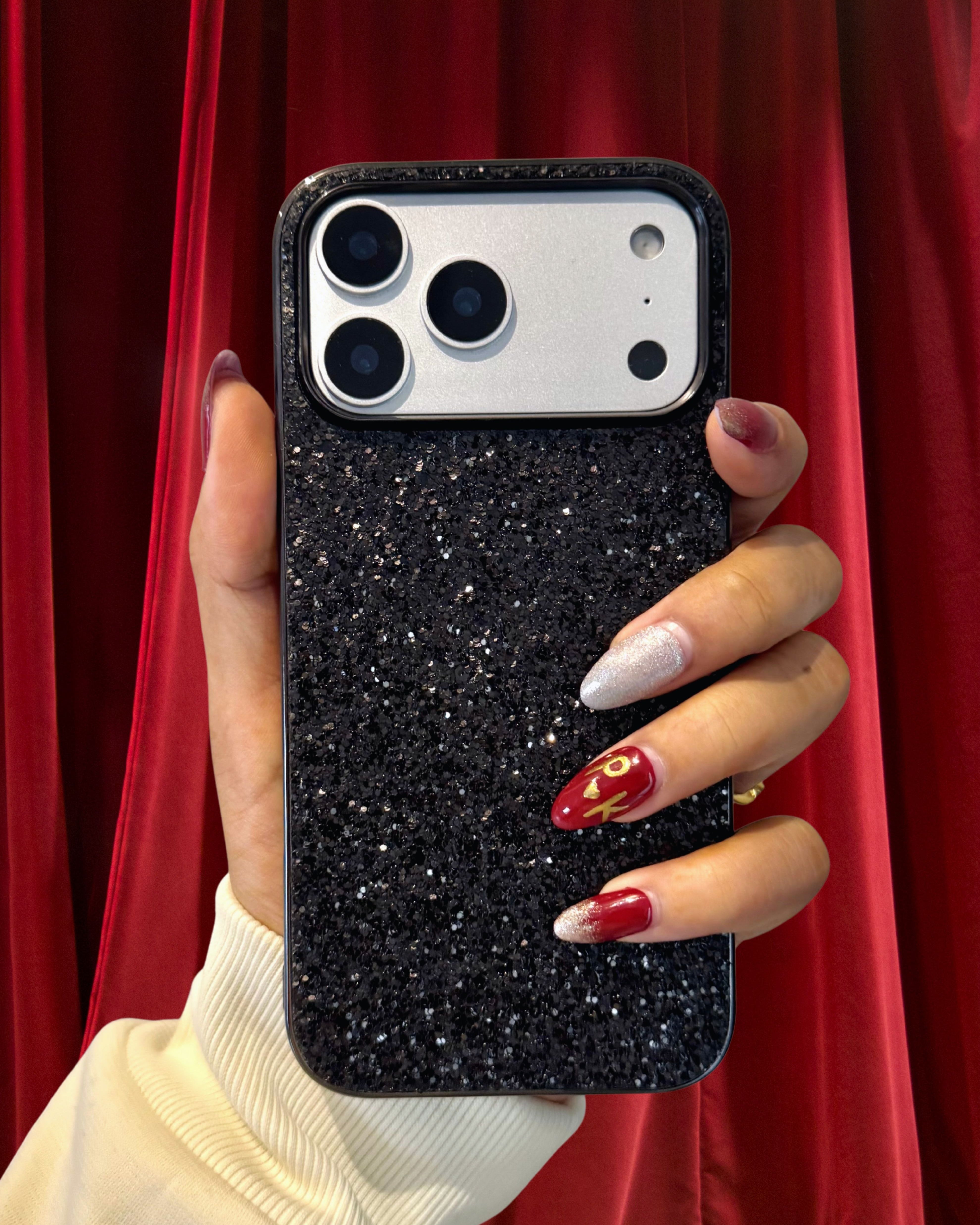 Midnight Black Glitter Bling Sequin Cover iPhone cover – JustAndBest India