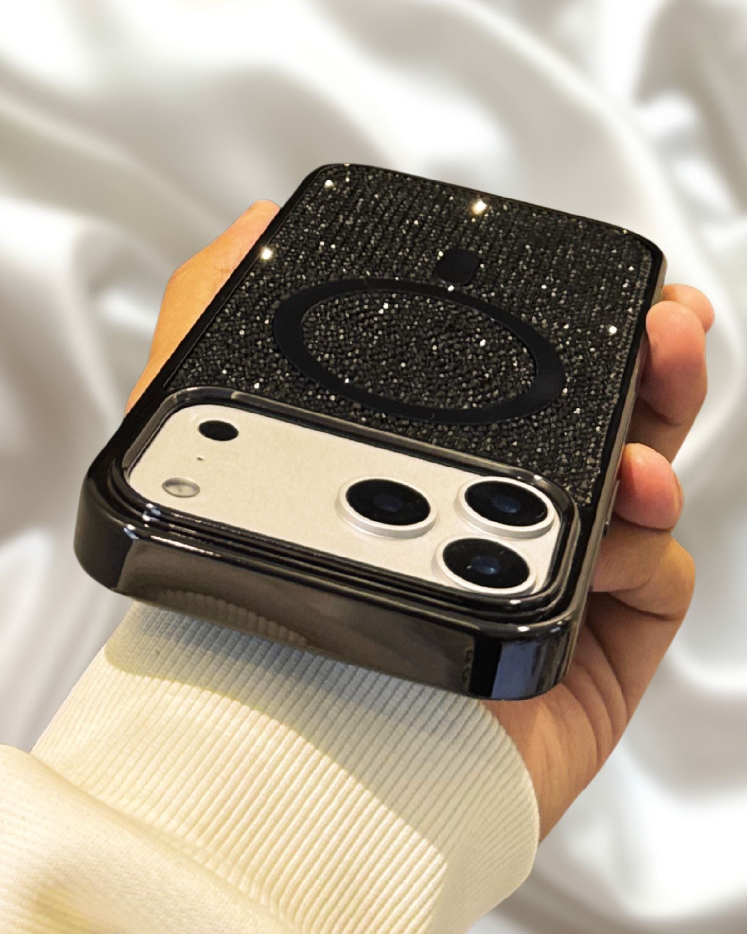 Onyx Black Diamond Rhinestones Luxury Cover iPhone cover – JustAndBest India