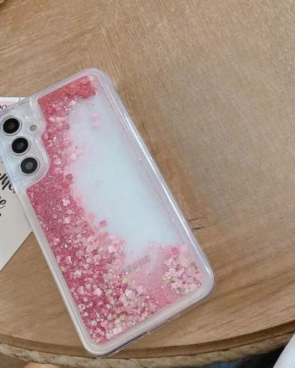 Samsung Galaxy A26 Moving Hearts Glitter Quicksand Cover - lifestyle