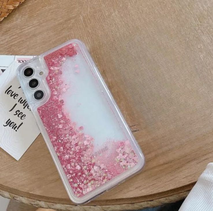 Samsung Galaxy A26 Moving Hearts Glitter Quicksand Cover - lifestyle