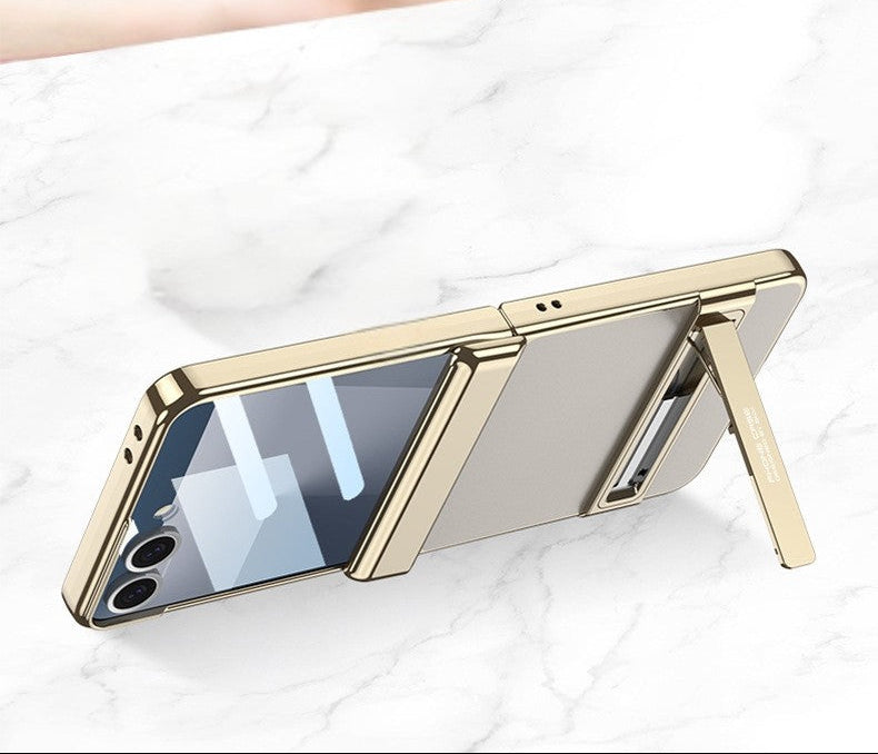 Samsung Galaxy Z Flip 7 Gold Electroplated Stand Cover() - phone case