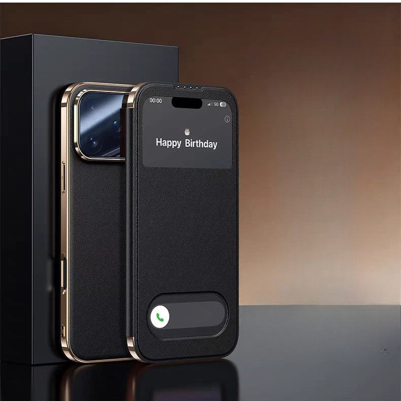 Luxury Leather Smart View Magnetic Flip Cover