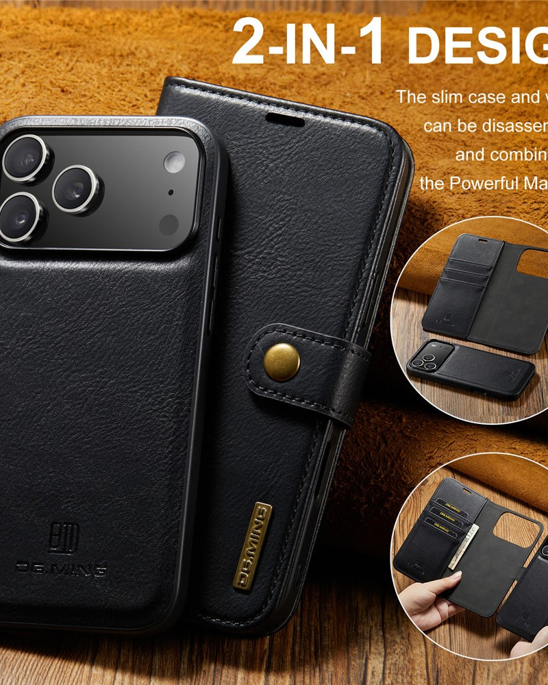 Two-In-One Wallet Style Premium Leather Luxury Flip Cover iPhone cover – JustAndBest India