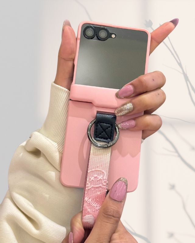 Pink Matte Strap Cover(with Front Glass) iPhone cover – JustAndBest India