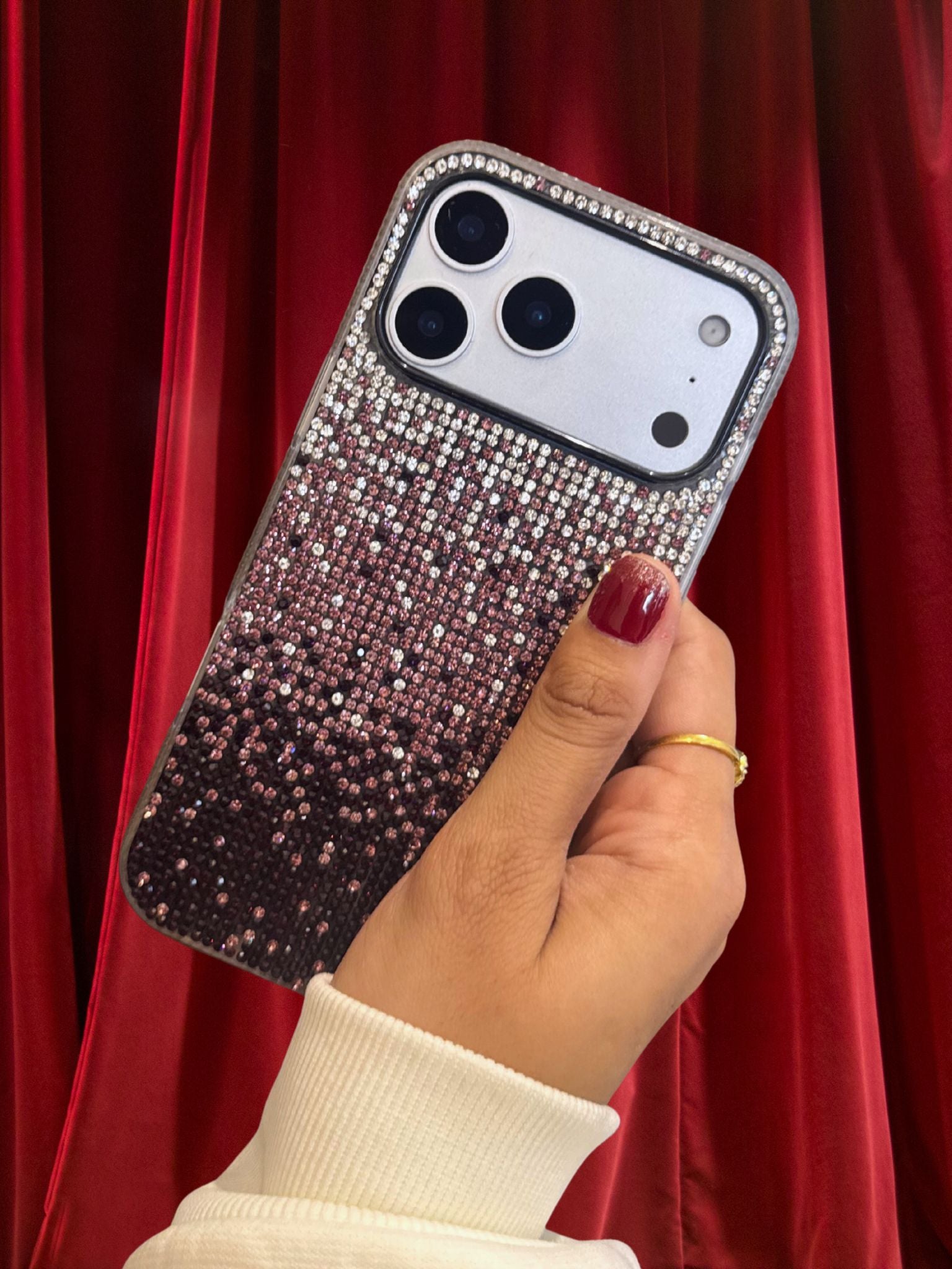 iPhone 17 Series Bling Gradient Rhinestones Cover - case features