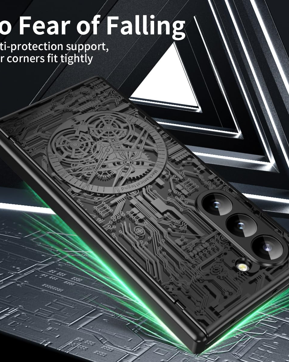 Samsung Galaxy Z Fold 6 Electroplated Circuit Transparent Cover (and H - protective case detail