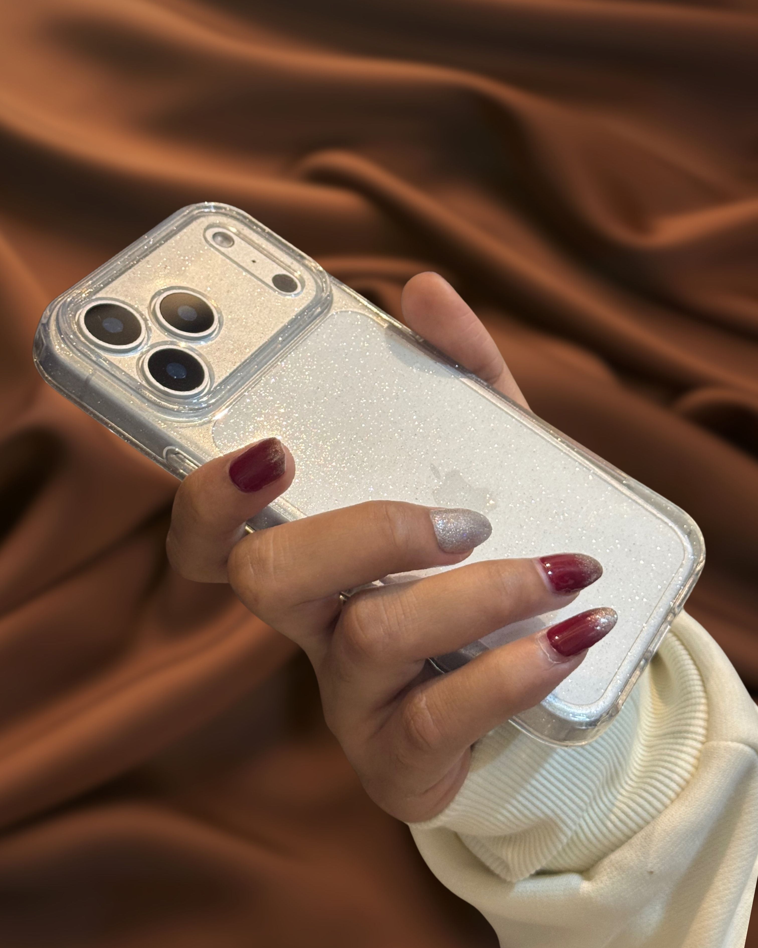 Elegant Glitter Transparent Cover iPhone cover – JustAndBest India