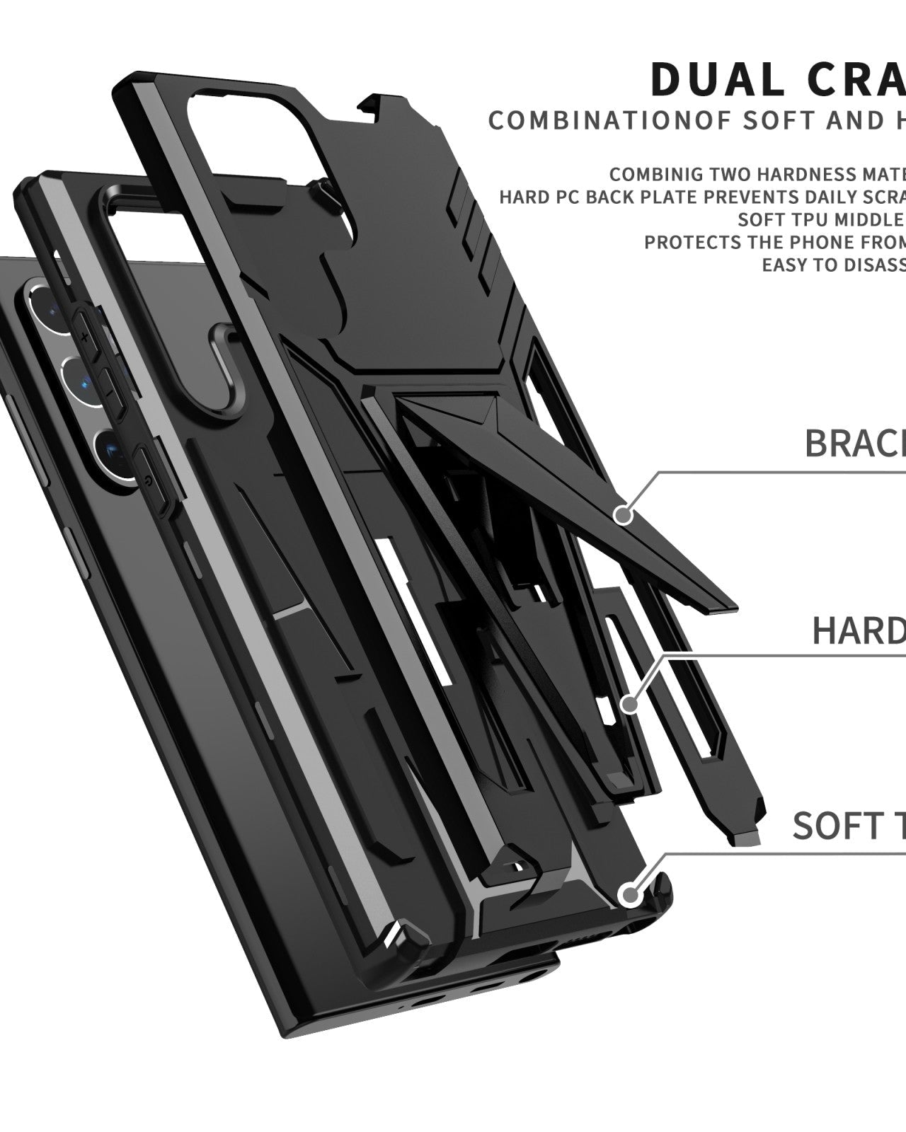 Jet Black Dual Layer Premium Armour Case iPhone cover – JustAndBest India