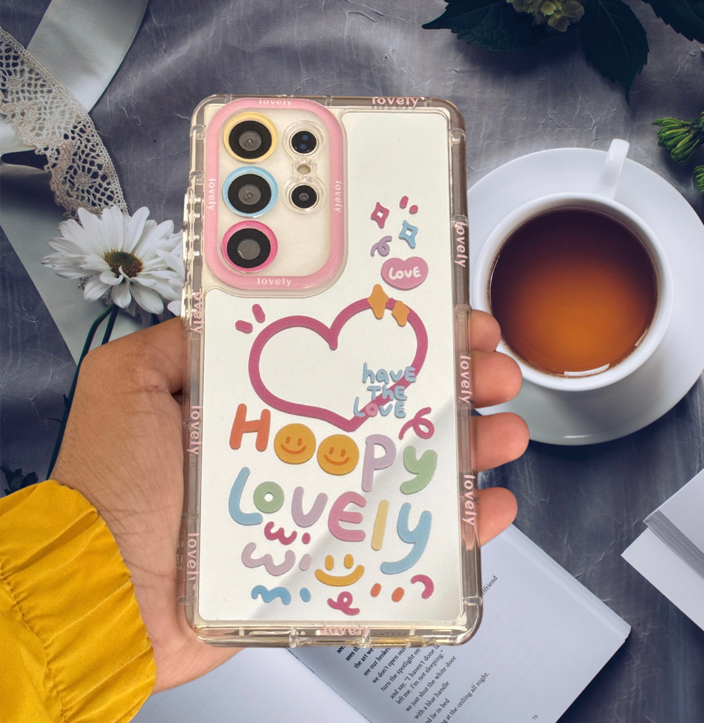 Samsung Galaxy S24 Ultra Happy Heart Mirror Cover - slim profile