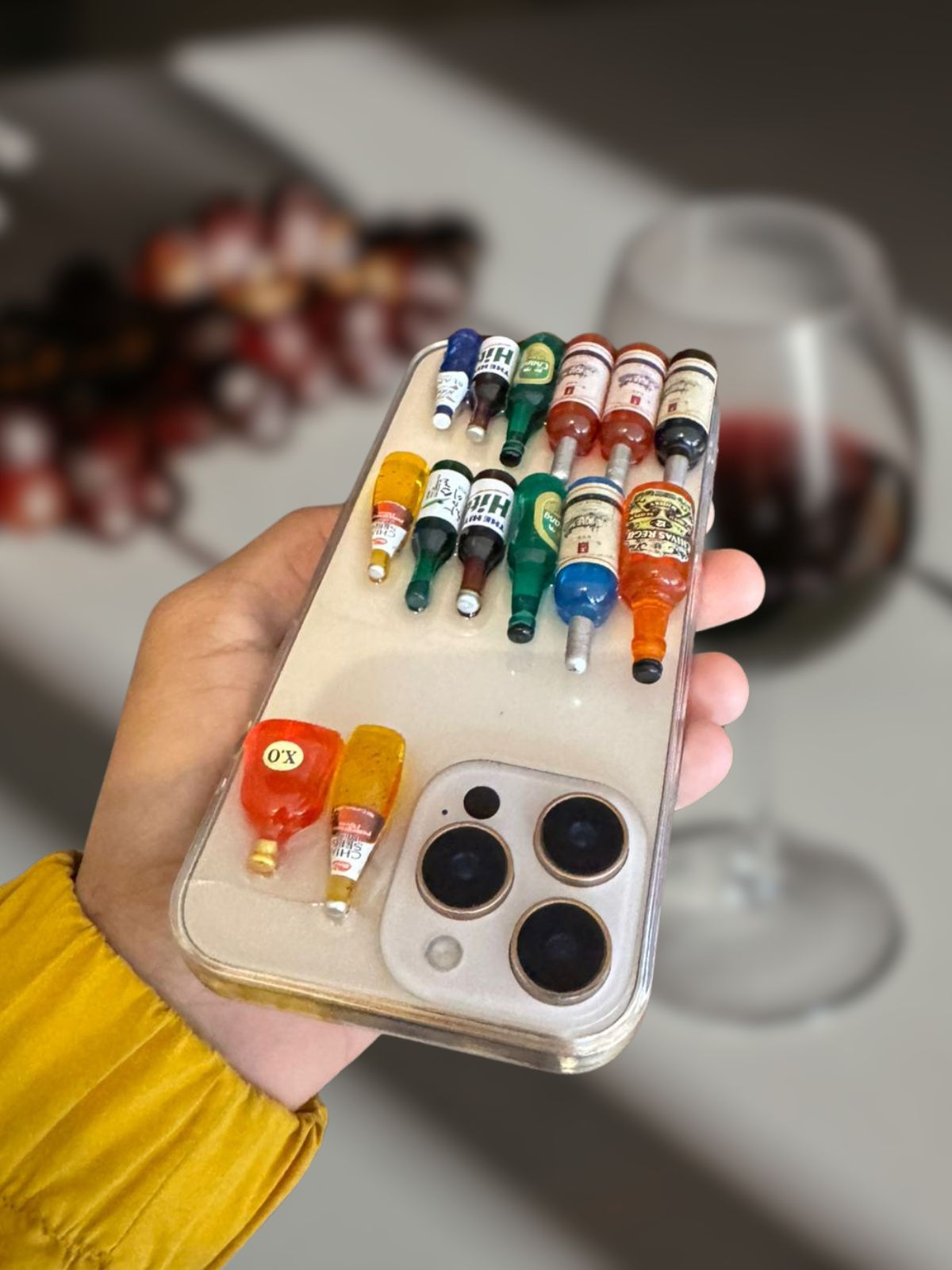 Cool 3D Wine Bottles Transparent Cover iPhone cover – JustAndBest India