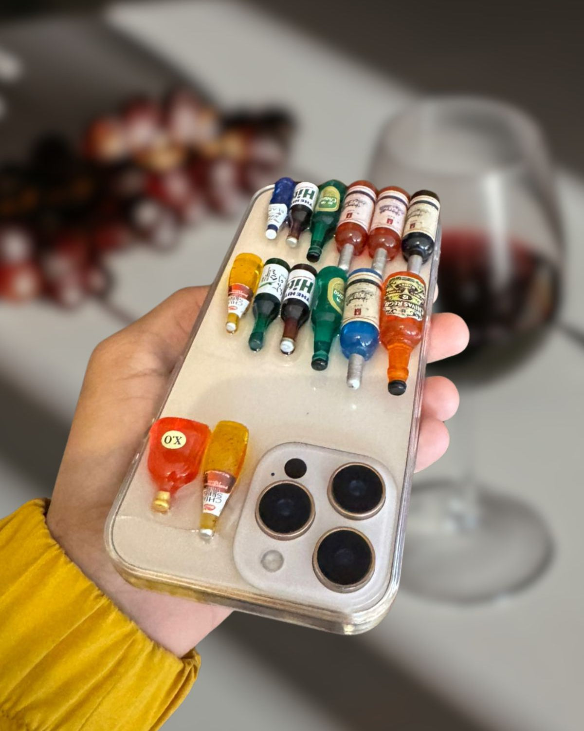 iPhone 16 Series 3D Wine Bottles Transparent Cover - lifestyle