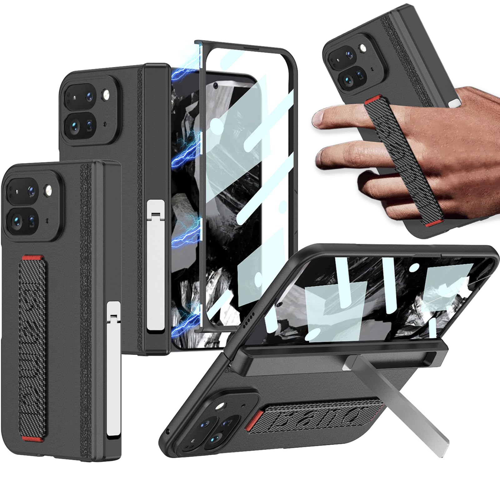 Jet Black Hand Strap Cover (with Front Glass) iPhone cover – JustAndBest India