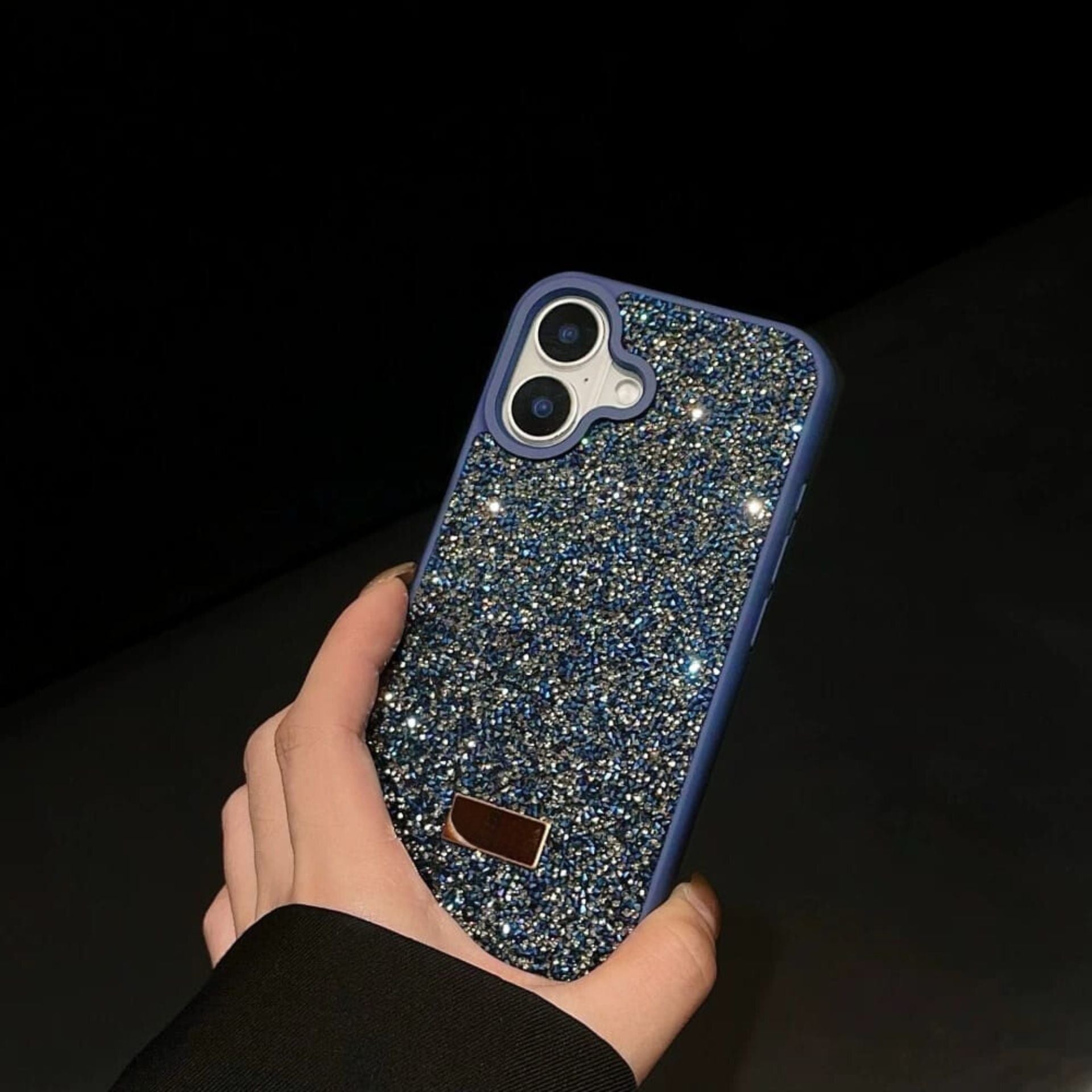 Sapphire Blue Diamond Rhinestones Luxury Cover iPhone cover – JustAndBest India