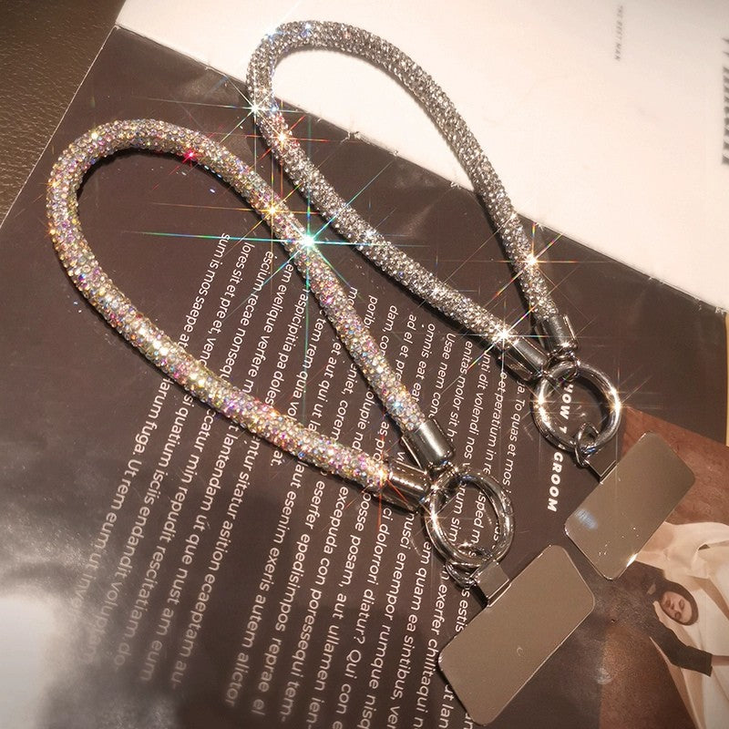 Elegant Diamond Rhinestones Phone Charm Lanyard – phone accessory by JustAndBest India