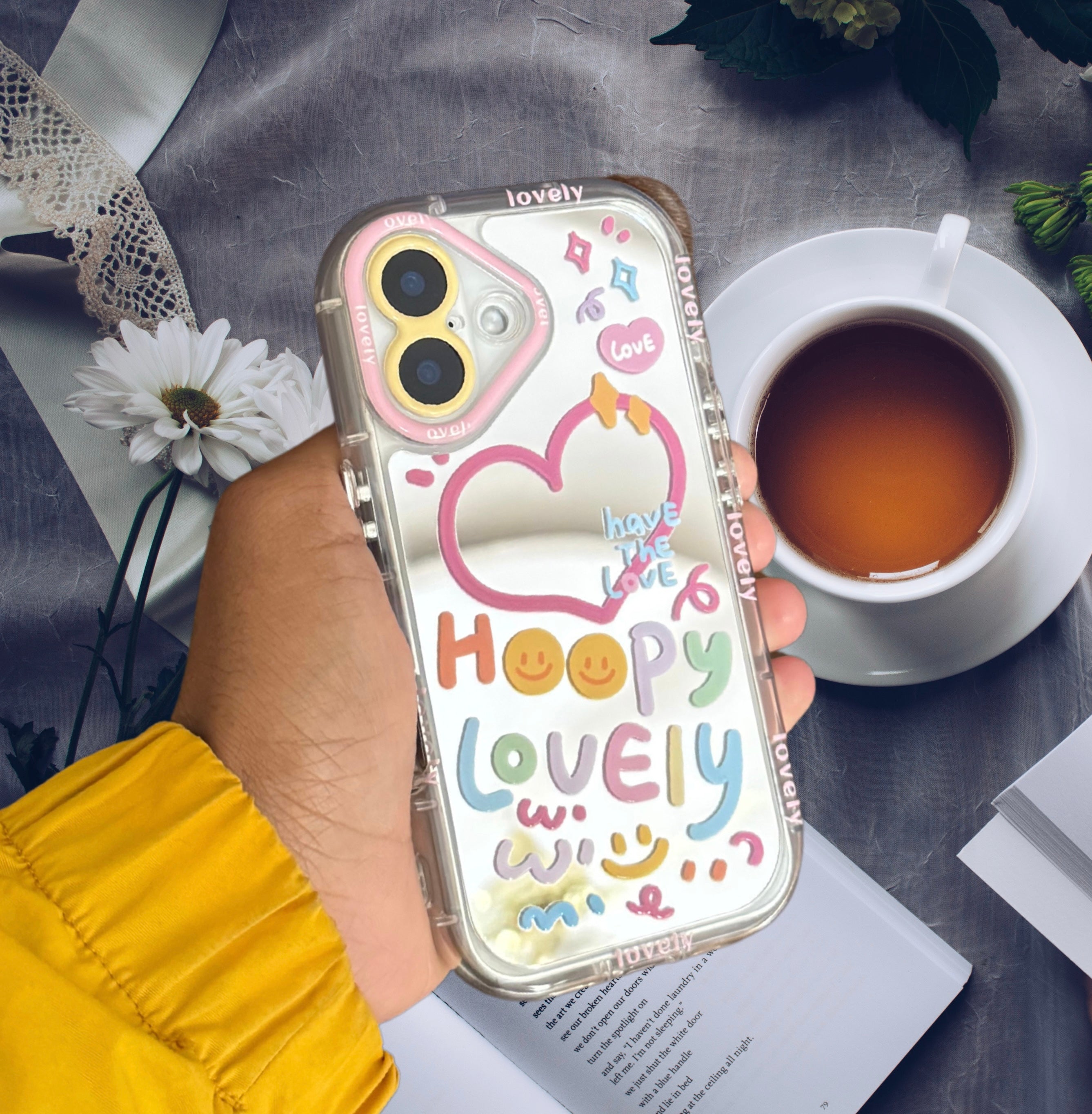 Cute Happy Heart Mirror Cover iPhone cover – JustAndBest India