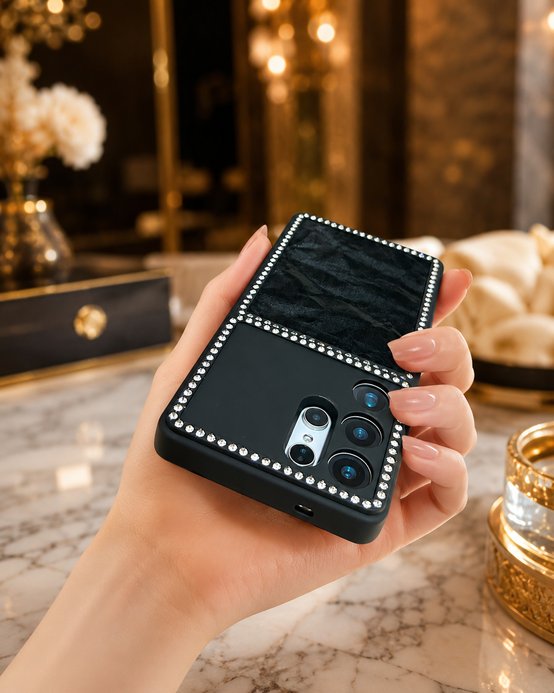 Samsung Galaxy S26 Velvet Rhinestones Cover - protective case detail