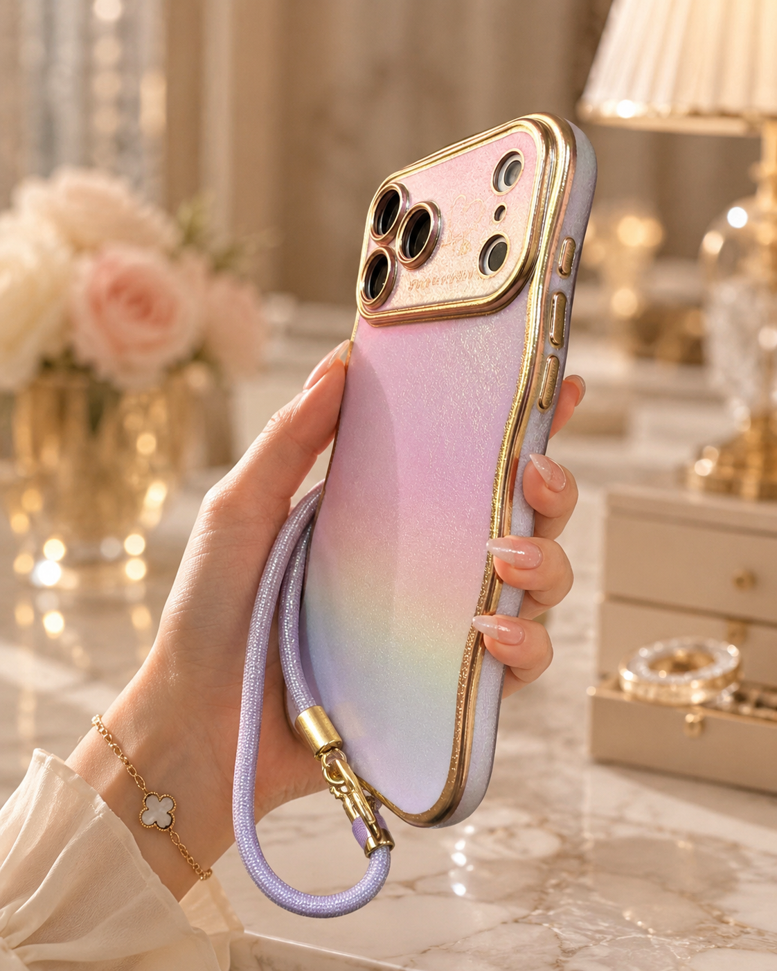 Luxury Iridescent Strap Case iPhone 17 Pro/ 17 Pro Max - lifestyle