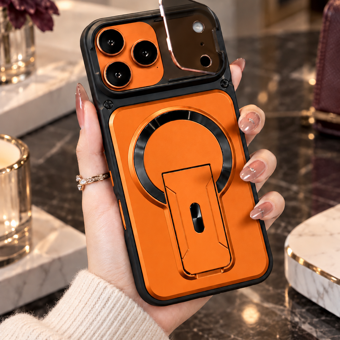 Luxury Lens Protection Kickstand Cover