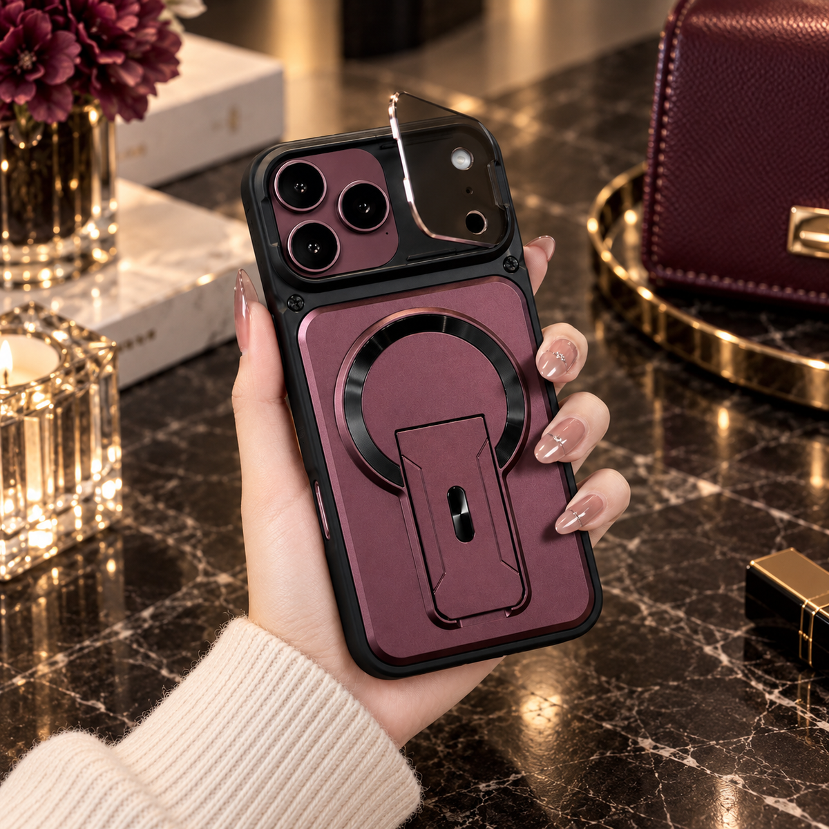 Luxury Lens Protection Kickstand Cover