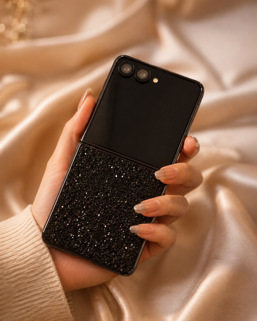 Samsung Galaxy Z Flip 7 Bling Glitter Sequin Cover - protective case detail