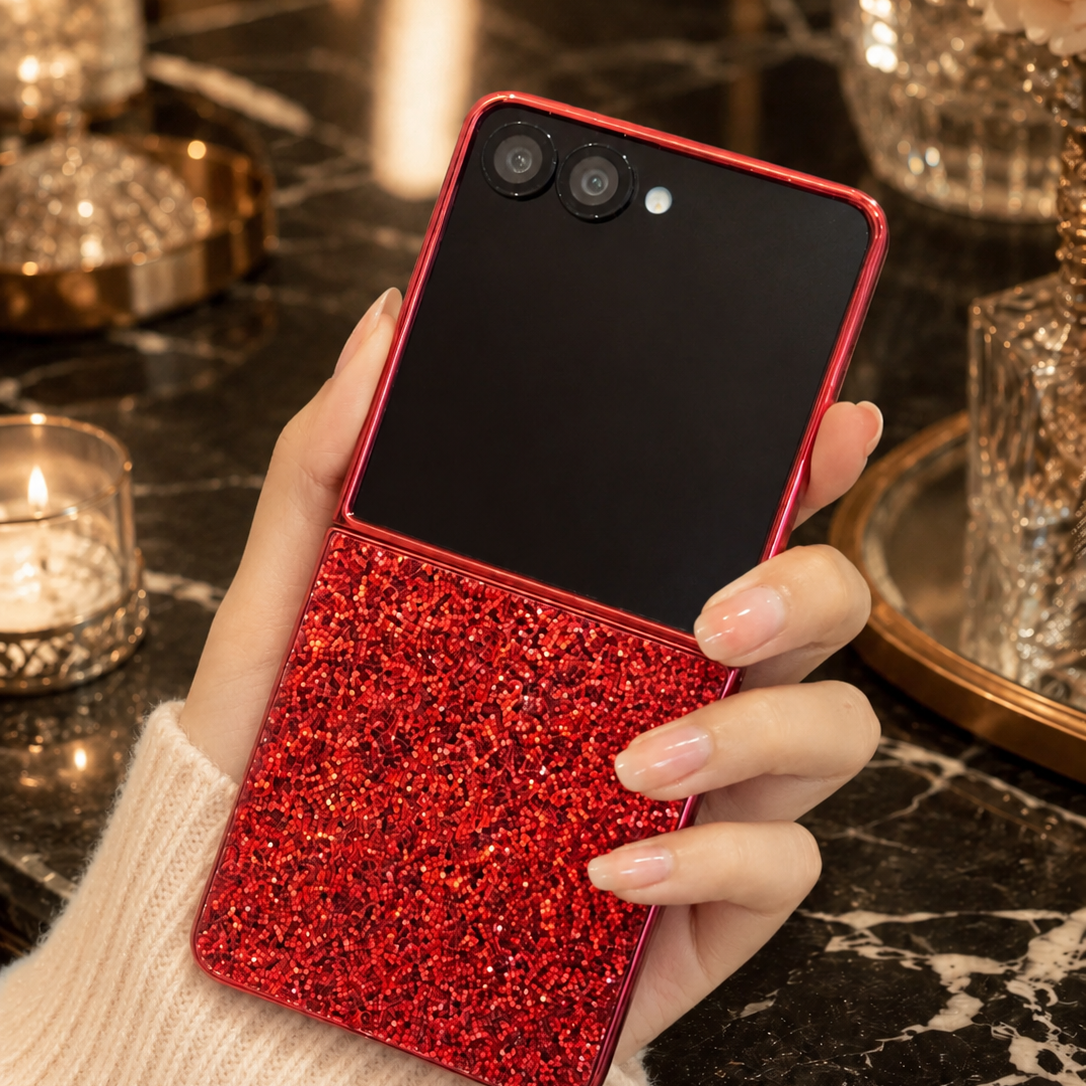 Samsung Galaxy Z Flip 7 Bling Glitter Sequin Cover - slim profile