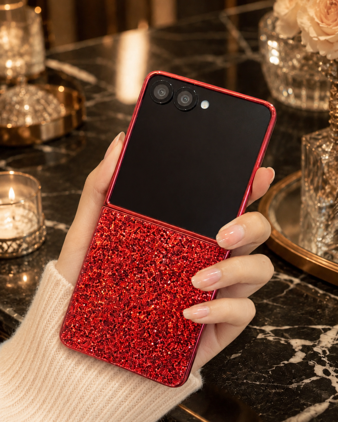 Samsung Galaxy Z Flip 7 Bling Glitter Sequin Cover - slim profile