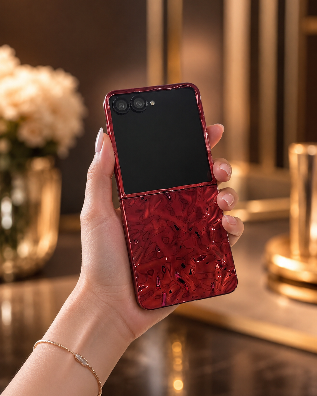 Samsung Galaxy Z Flip 7 Lava Red Glossy Cover - slim profile