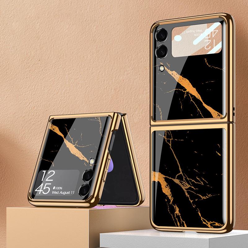 Samsung Galaxy Z Flip 5 Plated Marble Pattern Cover - colour options