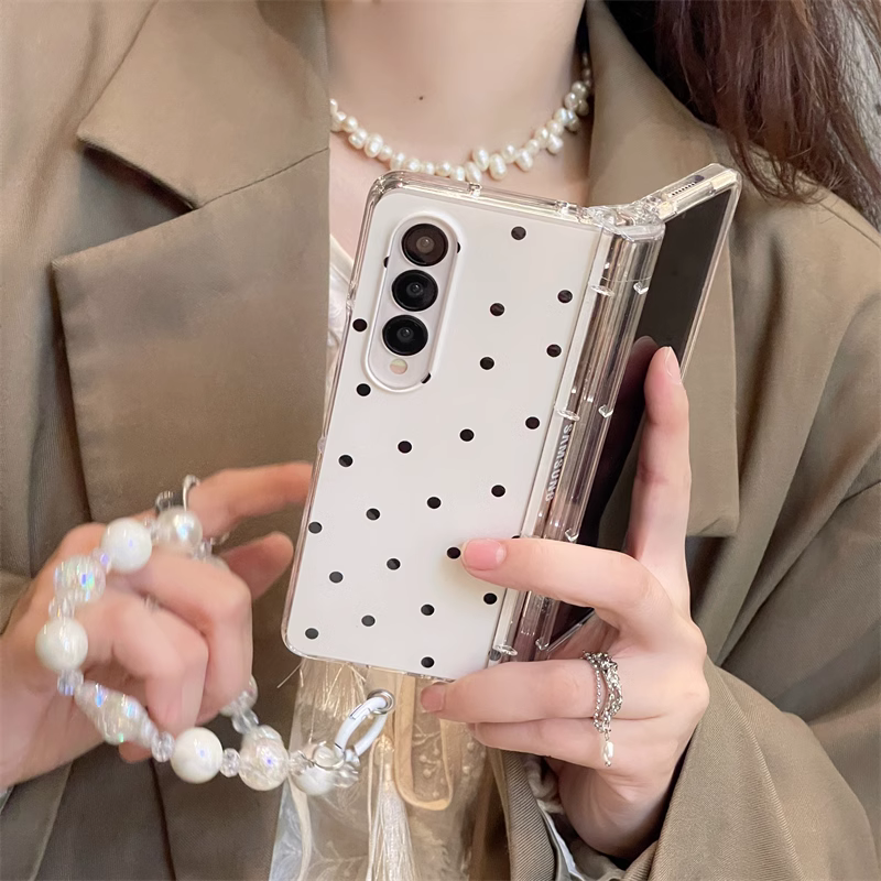 Samsung Galaxy Z Fold 3 Polka Dots Matte Cover(with )
